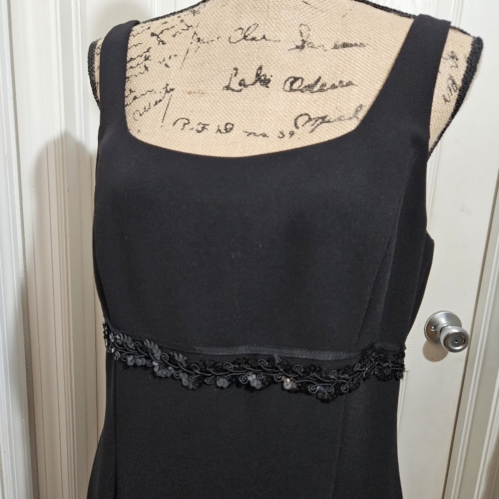 Tahari Arthur S Levine Black Cocktail Dress Size 12 - Picture 2 of 12